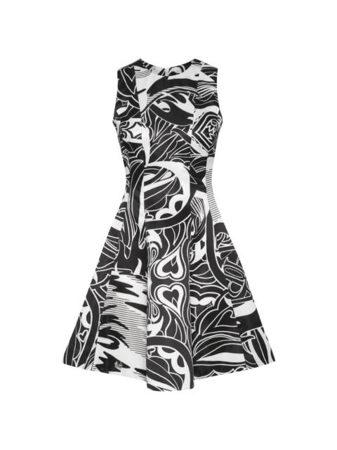graphic-print duchesse mini dress