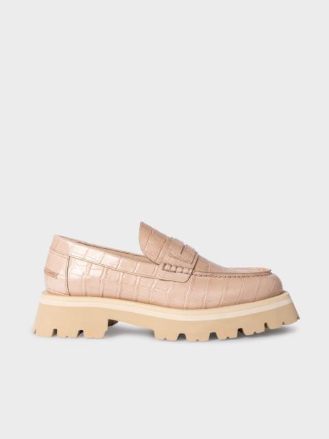 Nude Leather 'Felicity' Loafers