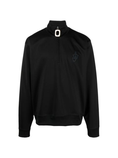 JW Anderson logo-patch zip-up sweatshirt