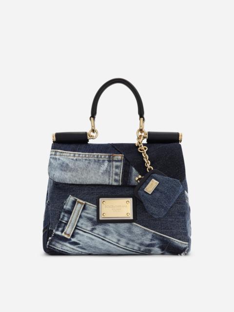 Dolce & Gabbana Small patchwork denim Sicily soft bag