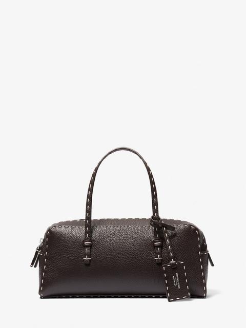 MICHAEL KORS COLLECTION Roberta Hand-Stitched Pebbled Leather Satchel