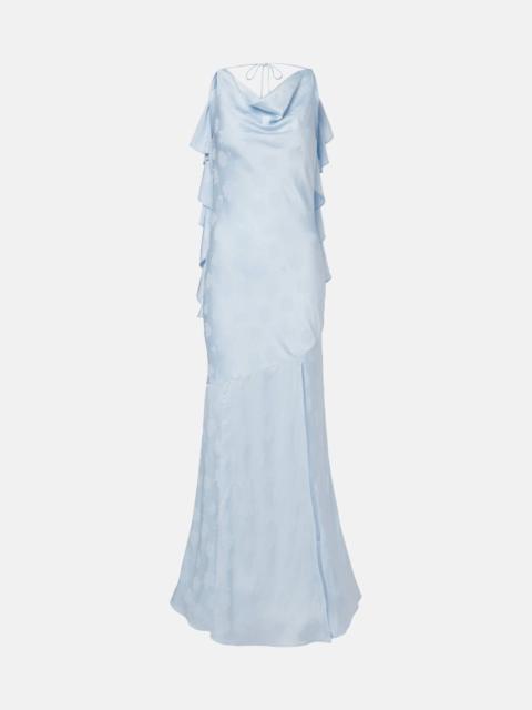 ROTATE Darlya floral jacquard gown