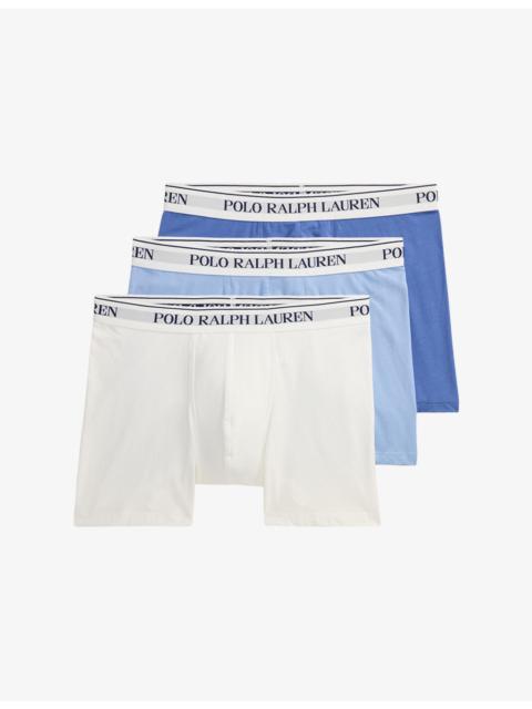 Polo Ralph Lauren Branded Set of Three Stretch-Cotton Boxer Briefs