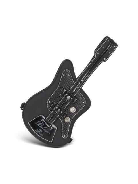 Balmain Guitar rubber-effect leather clutch