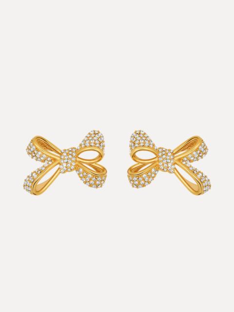 Oscar de la Renta CRYSTAL PAVÉ BOW EARRINGS