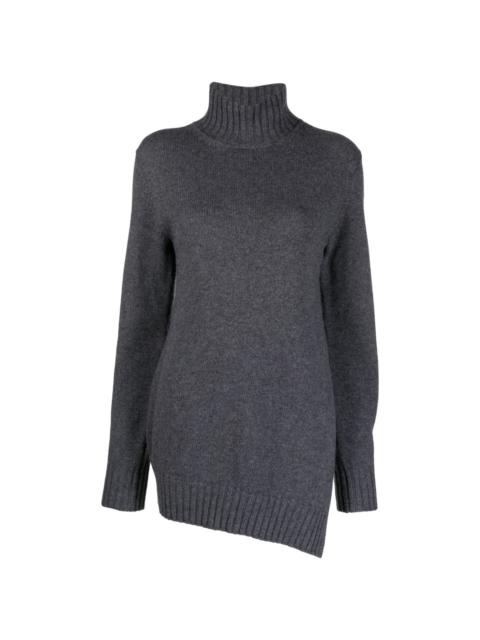 waffle-knit asymmetric jumper