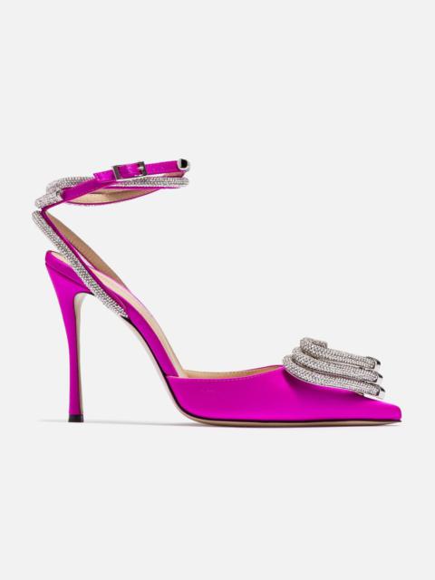 MACH & MACH TRIPLE HEART SATIN HEELS