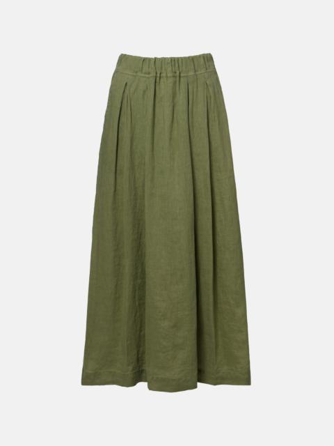 velvet Linda linen midi skirt