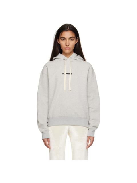Jil Sander Gray Printed Hoodie