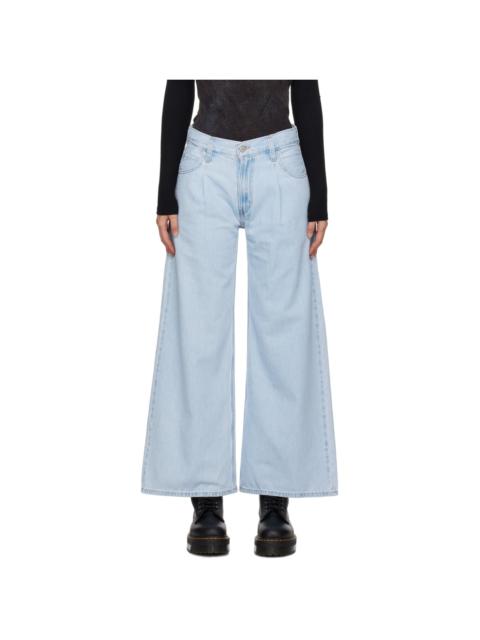 Blue Baggy Dad Wide Leg Jeans