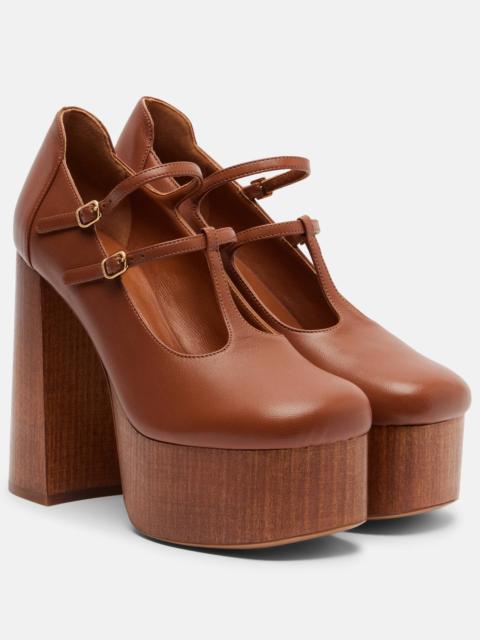Chloé Leather platform Mary Jane pumps