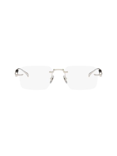 GUCCI Silver Rectangular Glasses