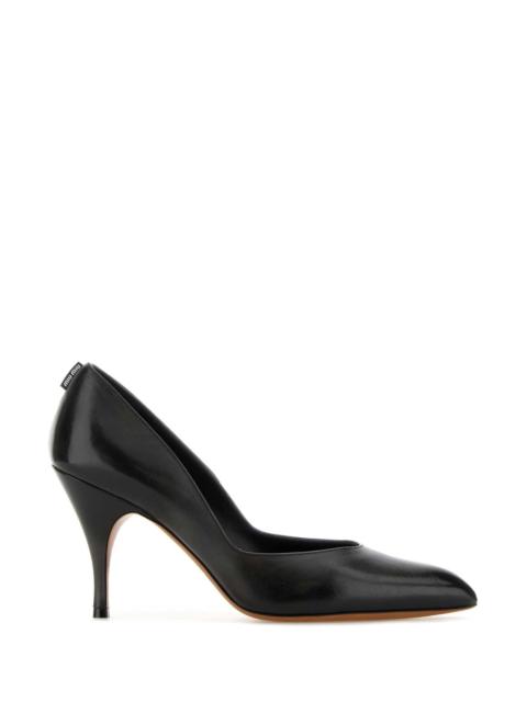 Miu Miu Black Leather Pumps Nero Calfleather Scarpe Con Tacco