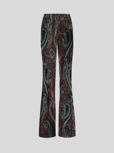 Etro FLARED TROUSERS IN CHENILLE JACQUARD WITH PAISLEY MOTIF