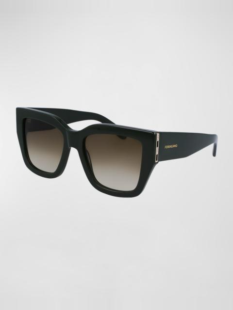 FERRAGAMO Logo Acetate Square Sunglasses