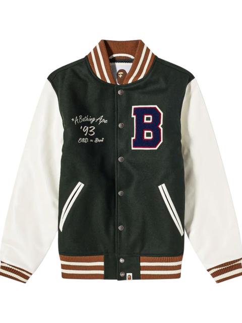 A BATHING APE® Bape X END. Bowling Pins Varsity Jacket "Green" 001HJI731906C GRN