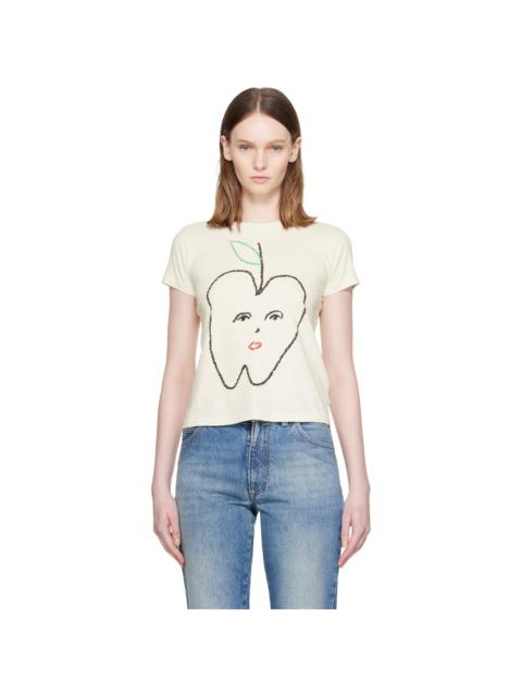 MM6 Maison Margiela Beige Apple Cropped T-shirt
