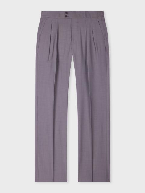 Paul Smith Lavender Overdyed Melange Wool Pleated Trousers