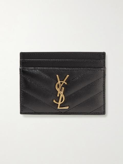 SAINT LAURENT Monogramme Quilted Textured-leather Cardholder
