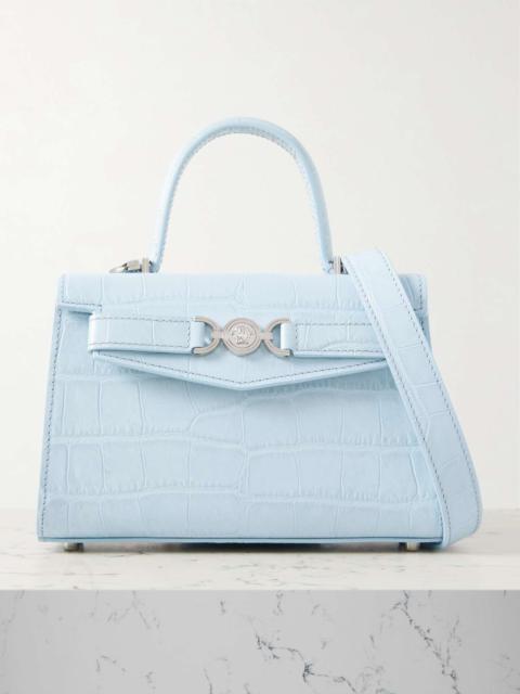 Embellished croc-effect leather tote