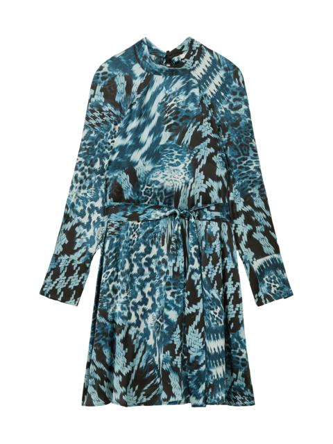 REISS Women's Ester Printed Flippy Minidress - Teal