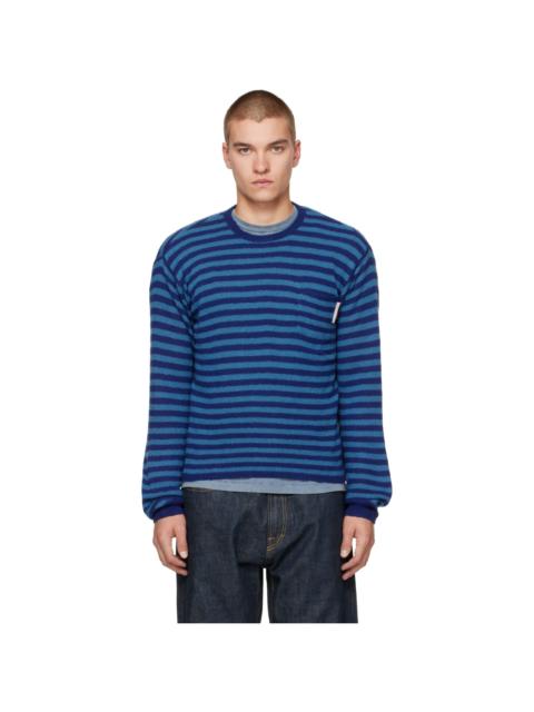 Stockholm Surfboard Club Blue Striped Merino Sweater