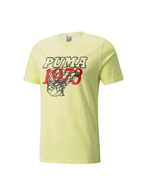 PUMA PUMA Scouted Short Sleeve Basketball T-Shirt 'Yellow Black Red' 532120-02