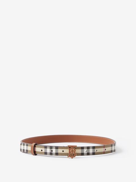 Burberry Check and Leather TB Belt