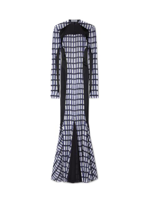 Shibori Geo Cycl Long Dress Cobalt Blue