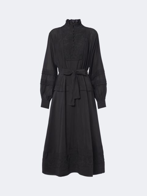 Polo Ralph Lauren Embroidered ruffled midi dress