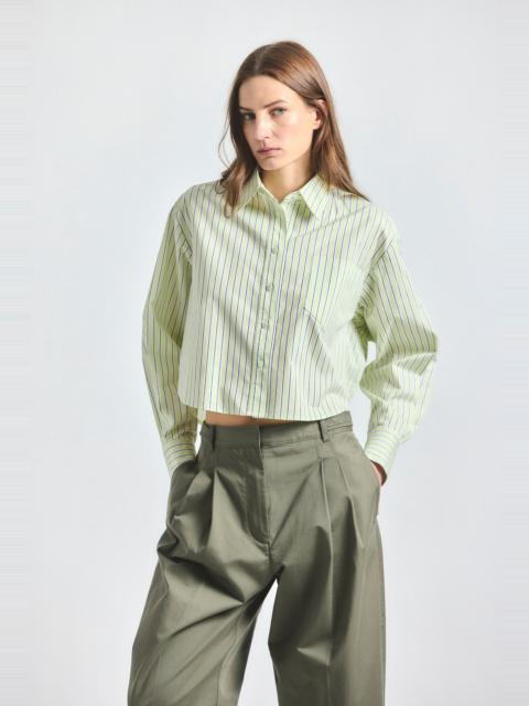 DEREK LAM 10 CROSBY EVELINA CROPPED BUTTON UP SHIRT