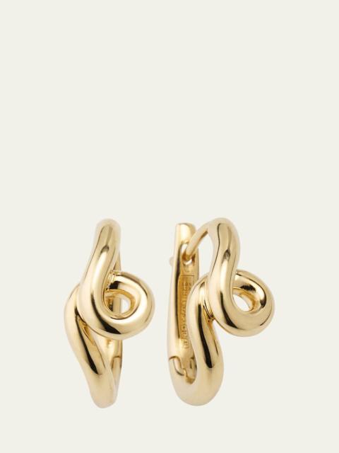 BEA BONGIASCA Single Wave Hoop Earrings in 9K Yellow Gold