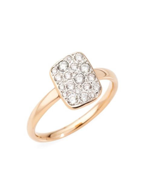 Pomellato Women's Sabbia 18K Rose Gold & Diamond Rectangular Ring - Rose Gold