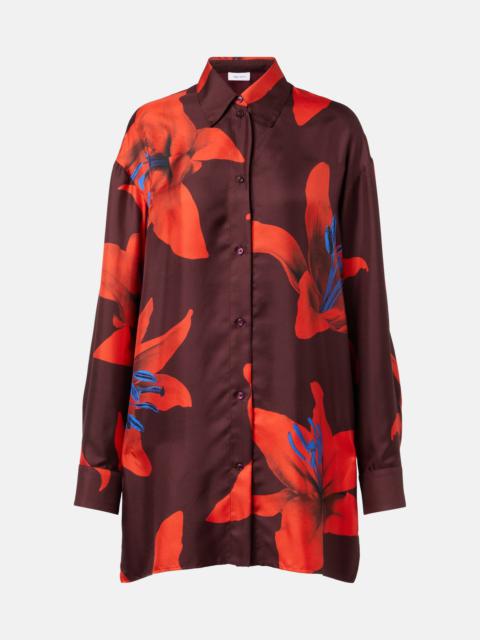 Alexander McQueen Floral silk satin shirt