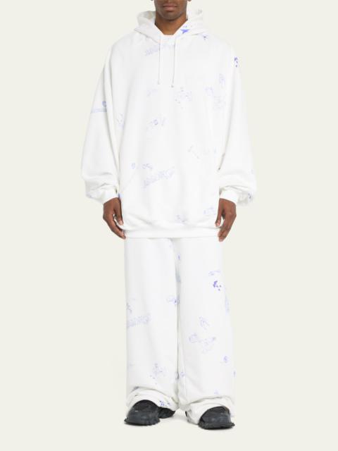 VETEMENTS Men's Baggy Terry Scribble Sweatpants