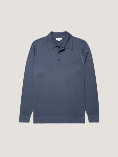 Sunspel Extra‑Fine Merino Knitted Polo Shirt