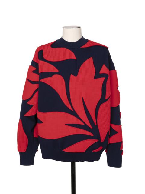 Floral Embroidered Patch Knit Pullover