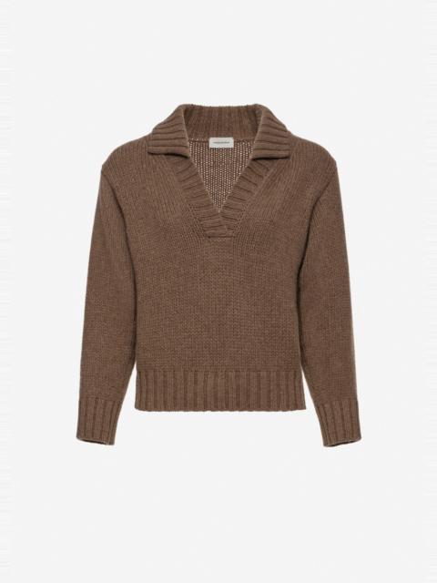MAGDA BUTRYM Cashmere polo sweater in beige