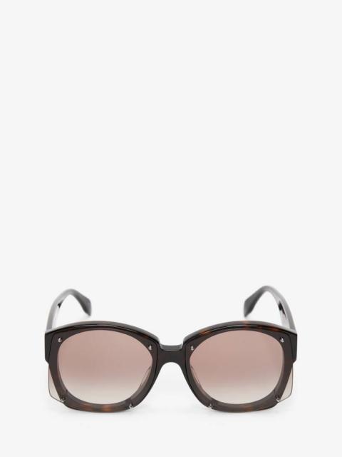 Alexander McQueen Studs Structure Sunglasses in Brown - Havana