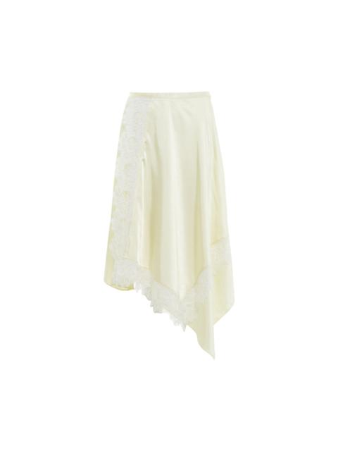 3.1 Phillip Lim Satin Midi Skirt With Lace Trim
