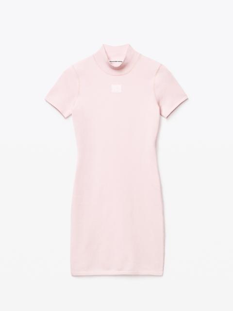 Alexander Wang MOCK NECK TEE DRESS IN BODYCON KNIT