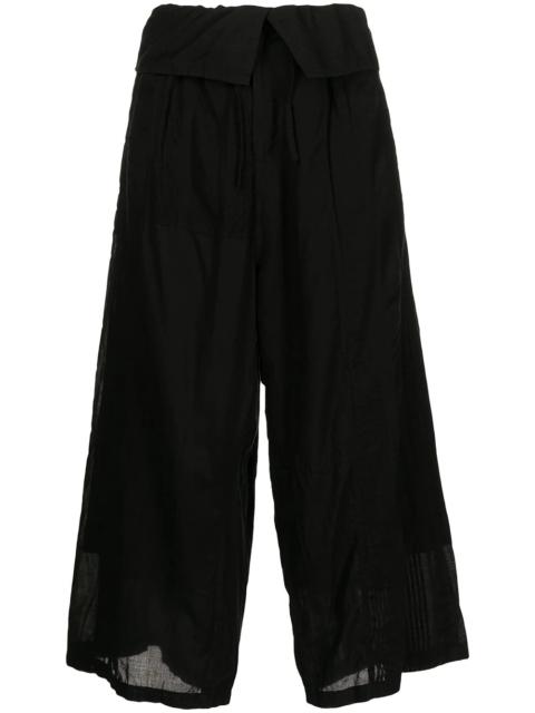 Y's cropped paperbag-waist culottes