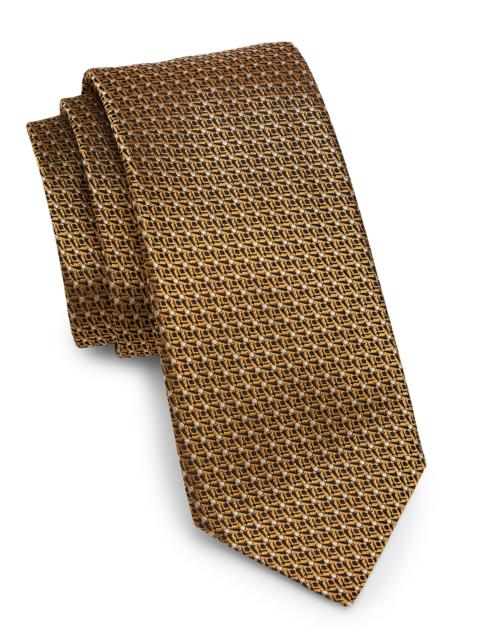 Canali Men's Jacquard Silk Tie - Gold