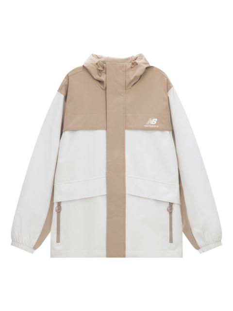 New Balance Logo Urban Remix Woven Jacket 'White Beige' AMJ33359-BNN