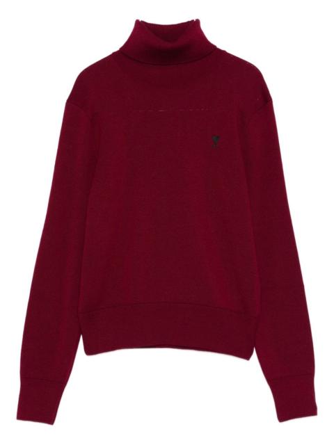 AMI Paris heart-logo turtleneck sweater