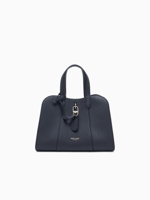 GIORGIO ARMANI SMALL TOTE BAG IN PEBBLED LEATHER