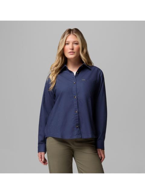 Columbia Women's Blue Point Creek Woven Long Sleeve Shirt