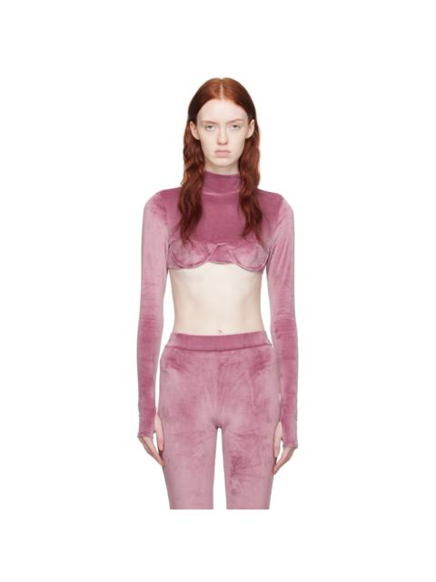 GCDS Purple Cropped Turtleneck