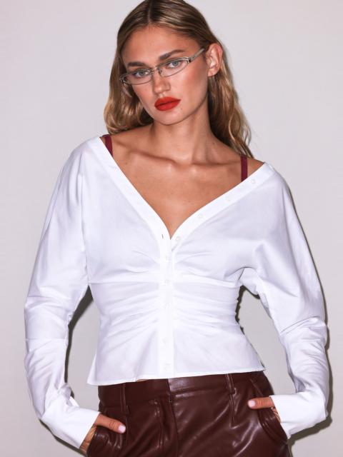 Fleur du Mal Ruched V-Neck Shirt
