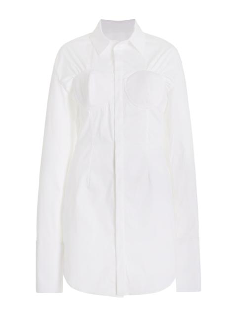 Cup-Detailed Cotton Shirt white